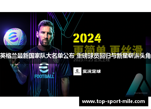 英格兰最新国家队大名单公布 重磅球员回归与新星崭露头角